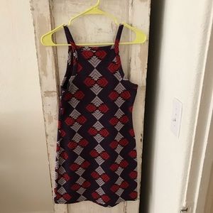 Textured geoprint bib neck topshop bodycon dress